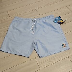 MENS SURF SOCIETY Blue LINED SWIM SHORTS SIZE Medium new with tags UV protec